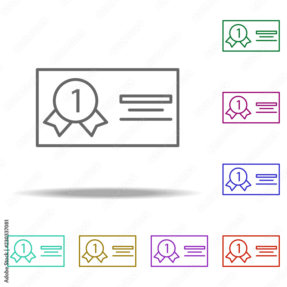 Aufkleber certificate icon. elements of awards in multi color style icons. simple icon for websites, web desig