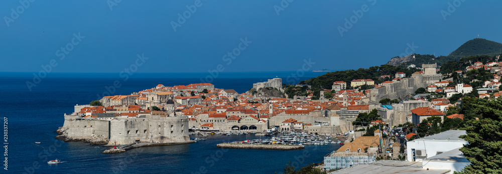 Wall mural Dubrovnik, Croatia, known as the Pearl of the Adriatic, one of the most prominent tourist destinations in the Mediterranean, a UNESCO World Heritage site.