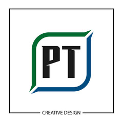 Initial PT Letter Logo Template Design