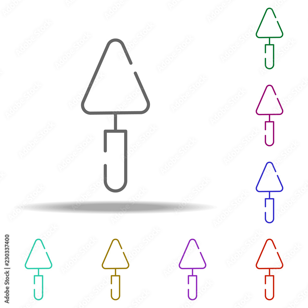 Poster trowel for repair icon. elements of construction in multi color style icons. simple icon for website