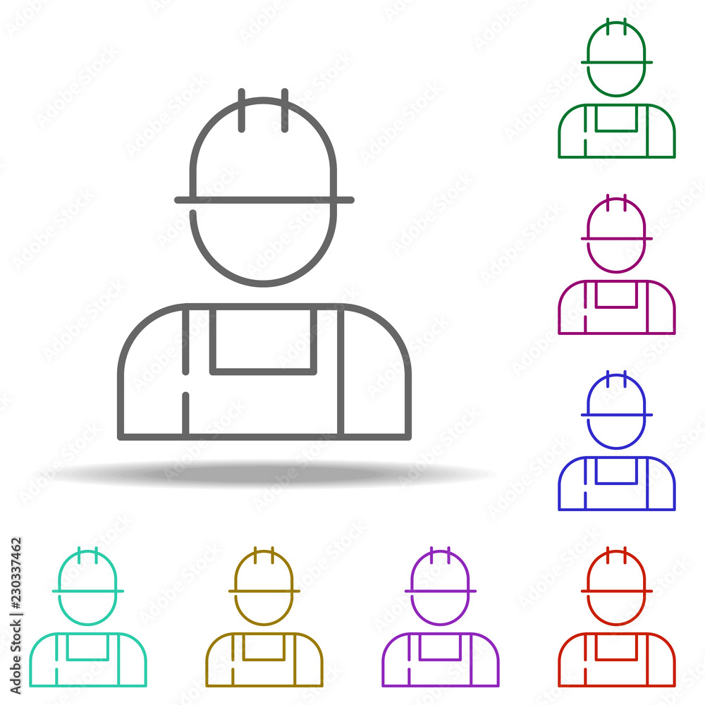 Poster worker, master icon. elements of construction in multi color style icons. simple icon for websites, 