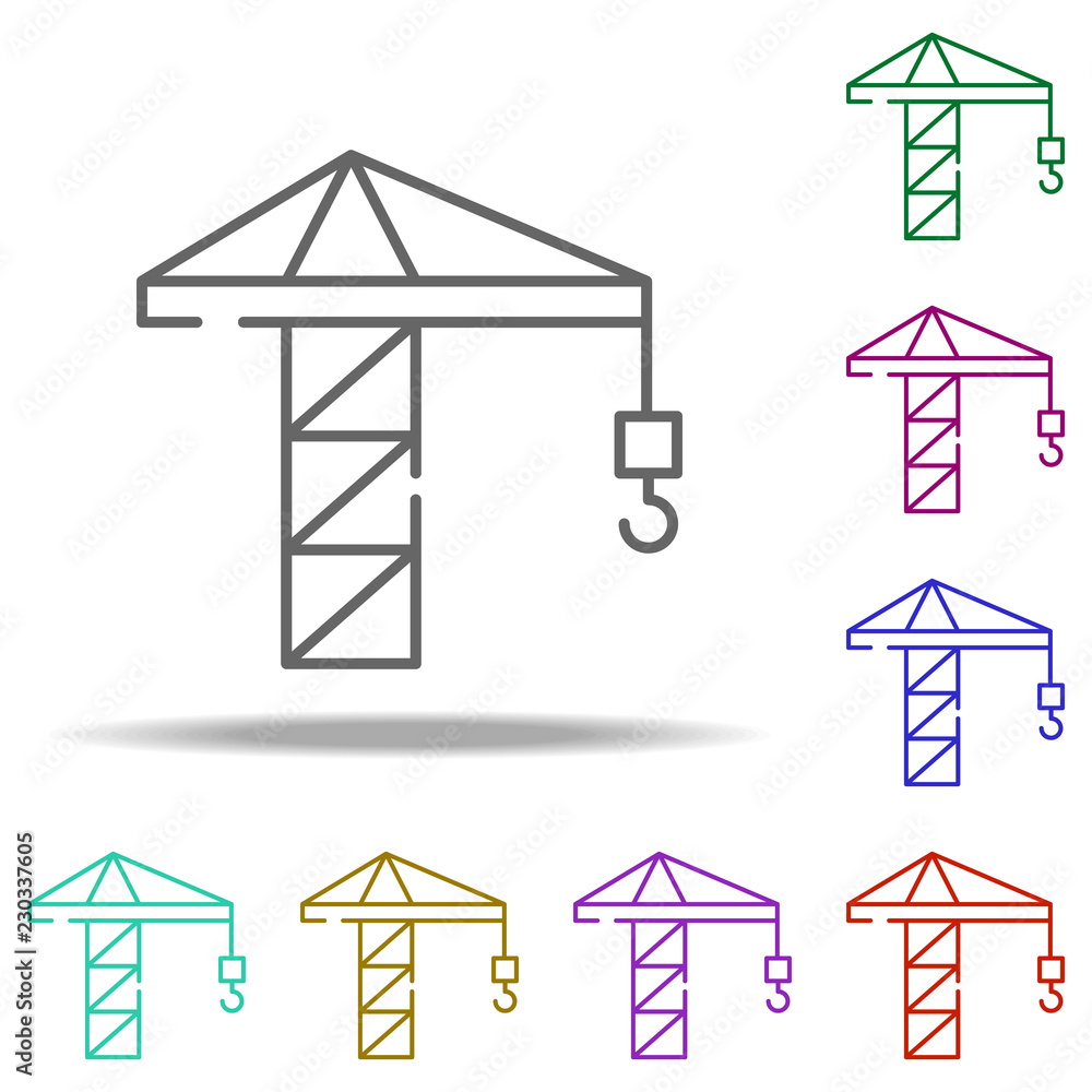 Poster crane icon. elements of construction in multi color style icons. simple icon for websites, web desig