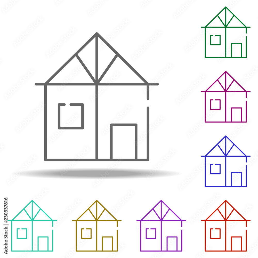 Poster house, building icon. elements of construction in multi color style icons. simple icon for websites,