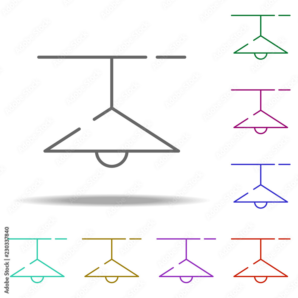 Poster chandelier, lamp icon. elements of construction in multi color style icons. simple icon for websites