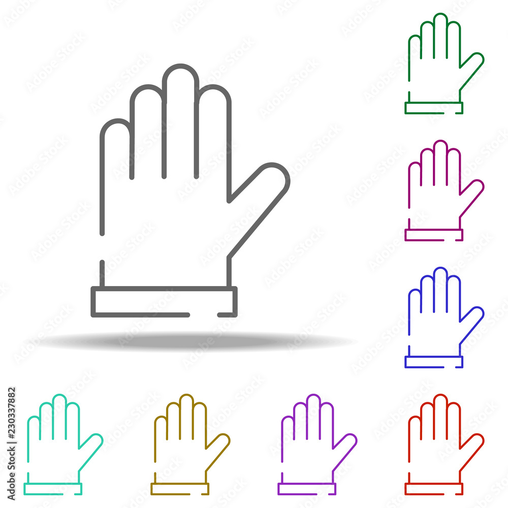 Poster gloves for work icon. elements of construction in multi color style icons. simple icon for websites,