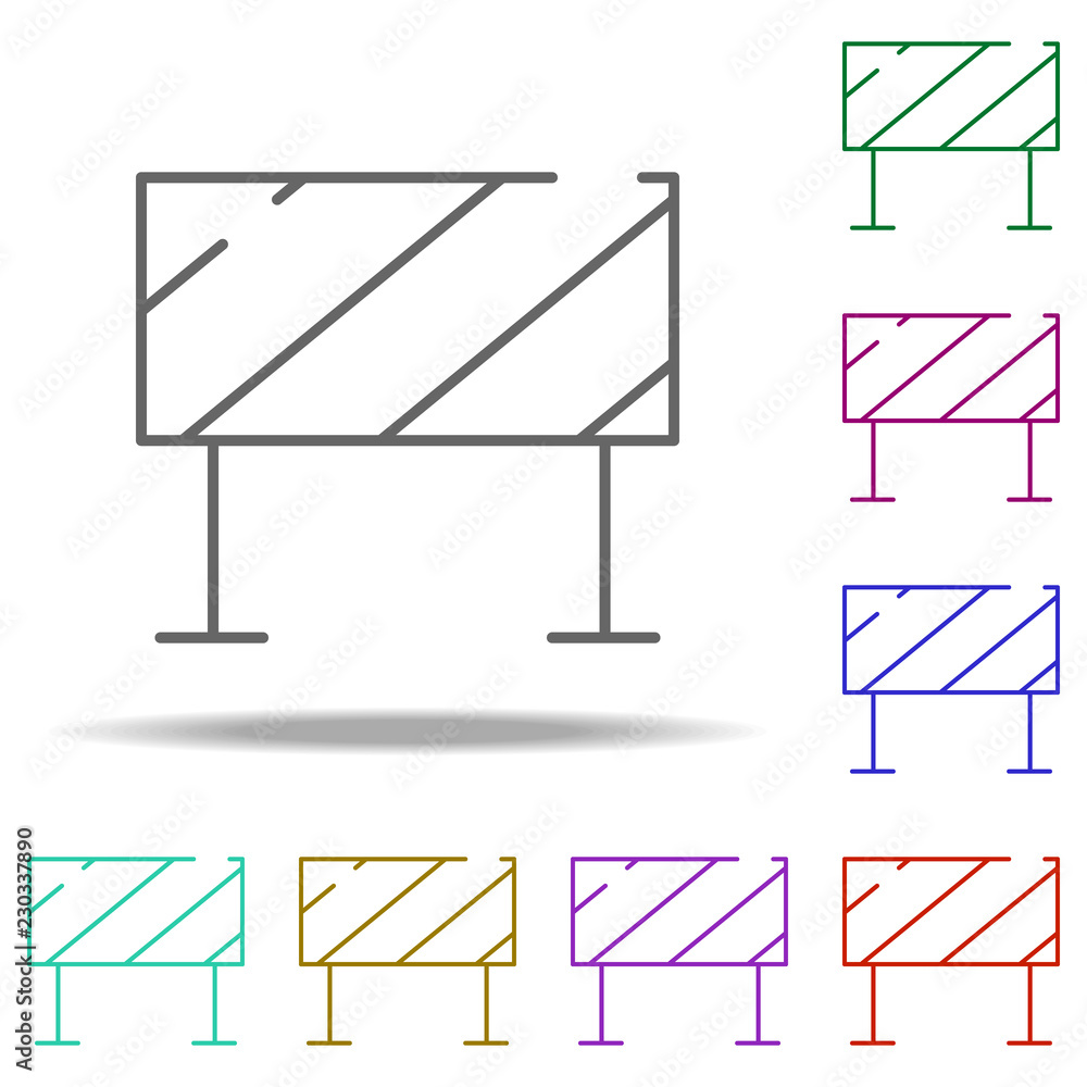 Poster road panel icon. elements of construction in multi color style icons. simple icon for websites, web 
