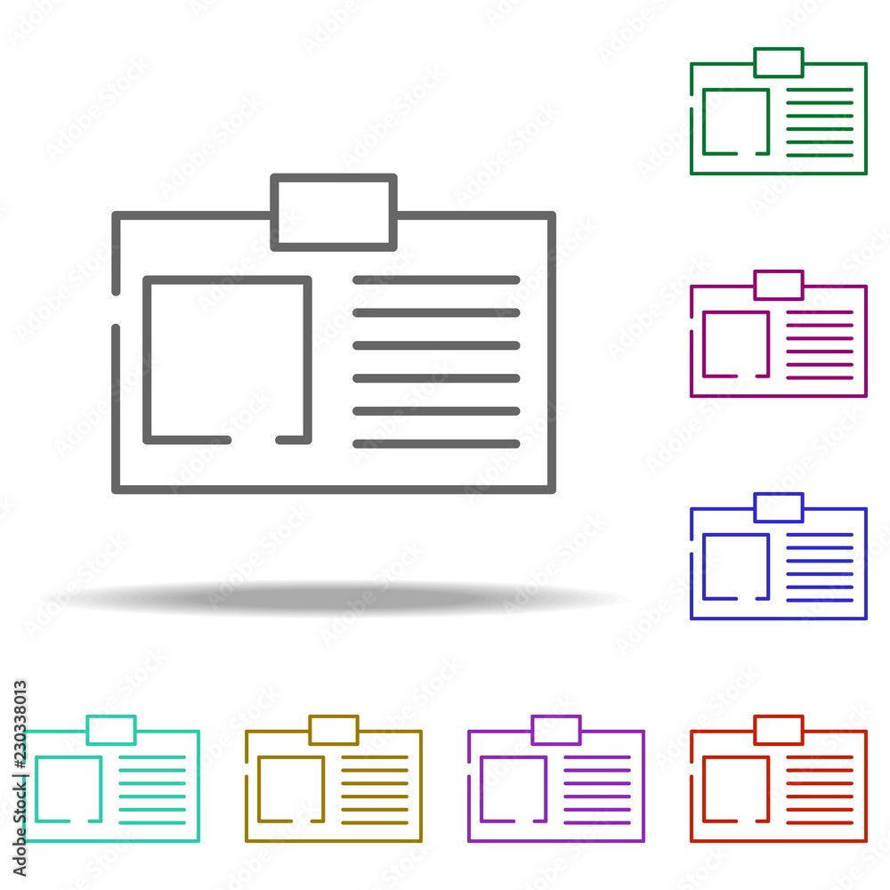 Poster identification of a person icon. elements of construction in multi color style icons. simple icon fo