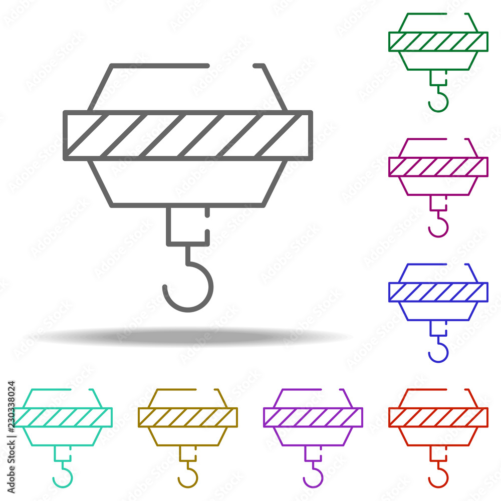 Poster crane icon. elements of construction in multi color style icons. simple icon for websites, web desig