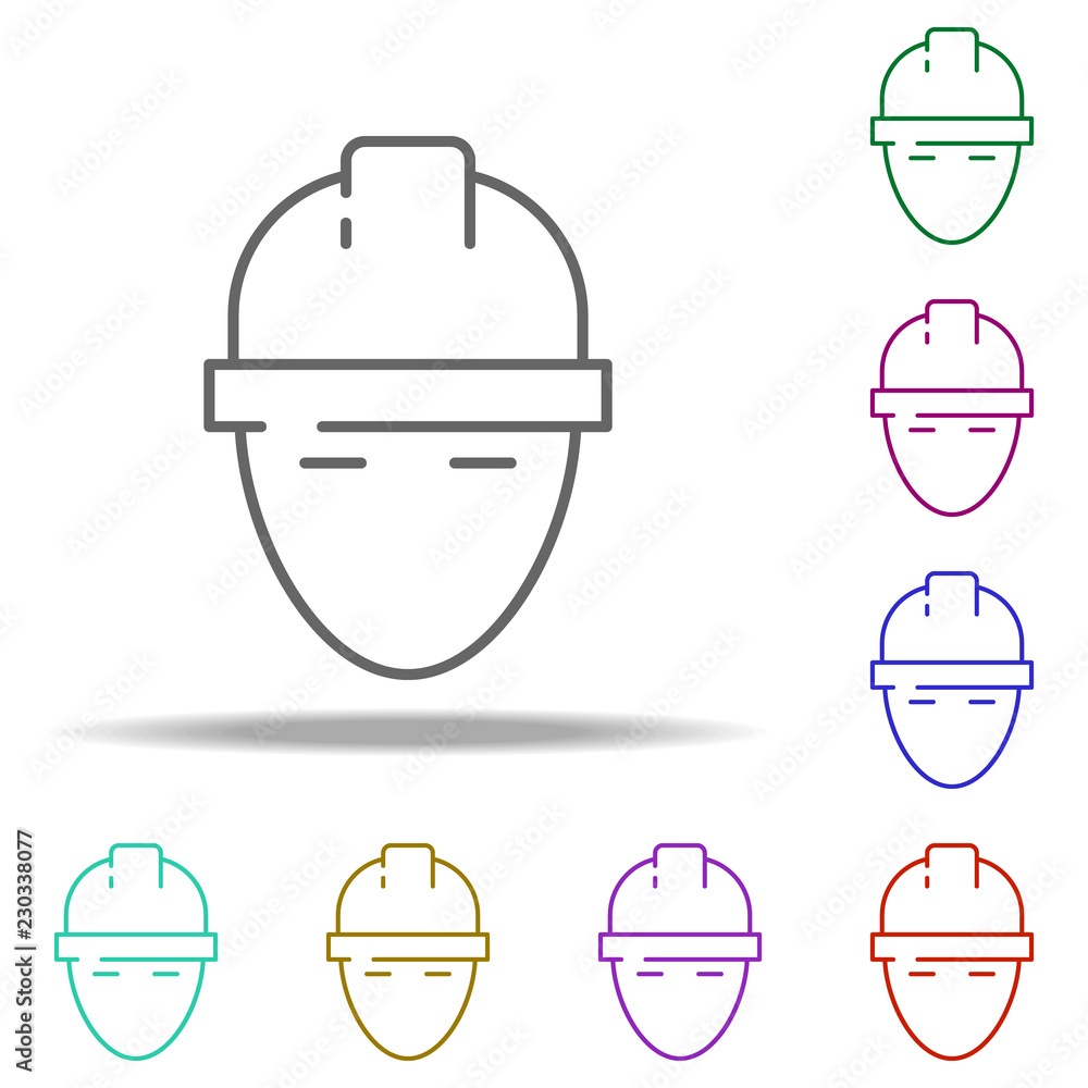 Aufkleber a man in a helmet icon. elements of construction in multi color style icons. simple icon for website