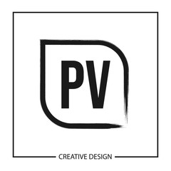 Initial PV Letter Logo Template Design