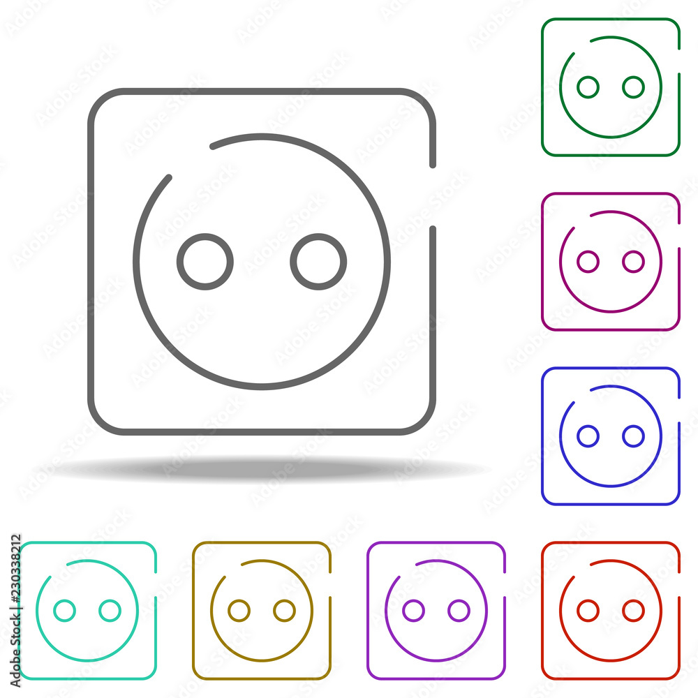 Poster socket, electricity icon. elements of construction in multi color style icons. simple icon for websi