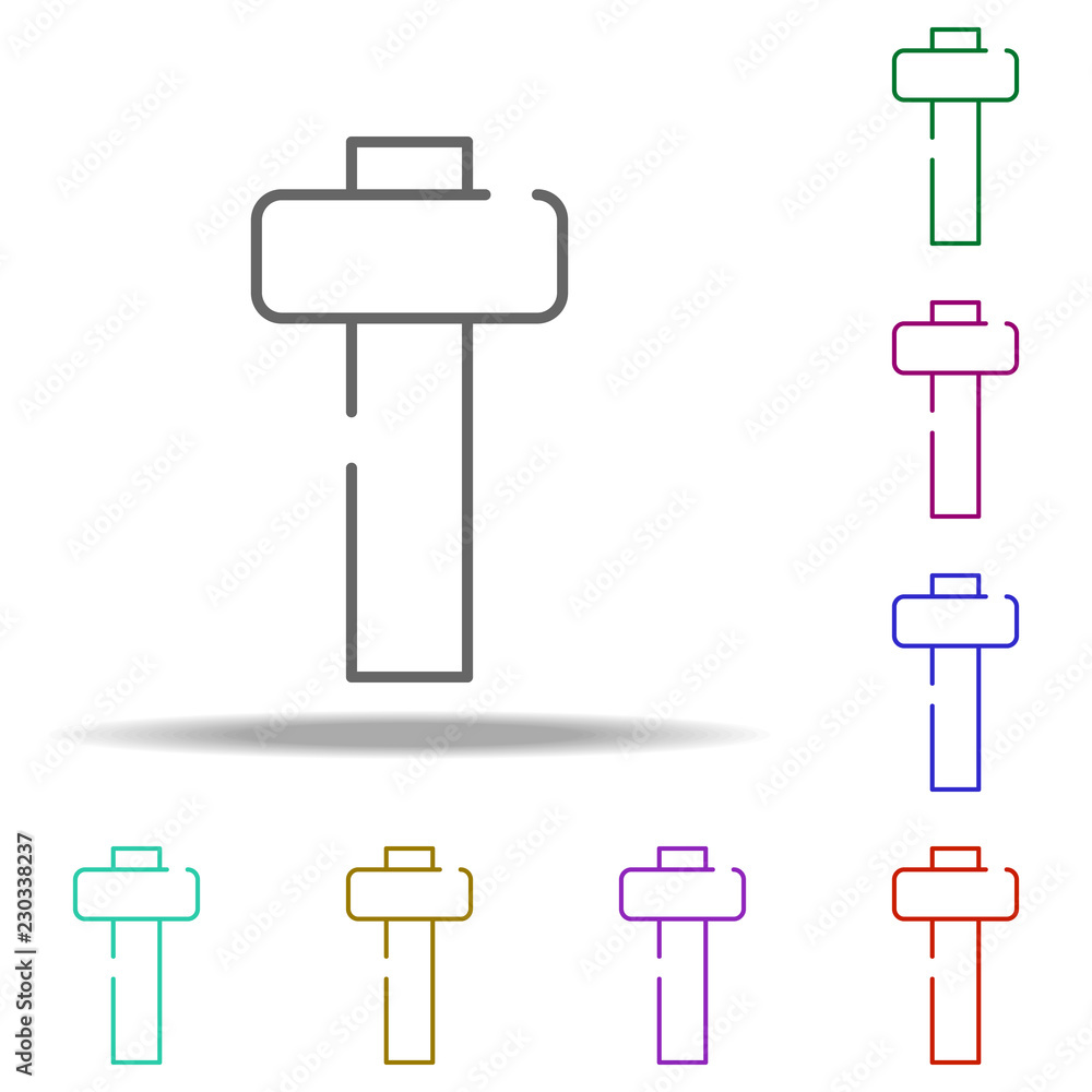 Poster hammer for wood icon. elements of construction in multi color style icons. simple icon for websites,