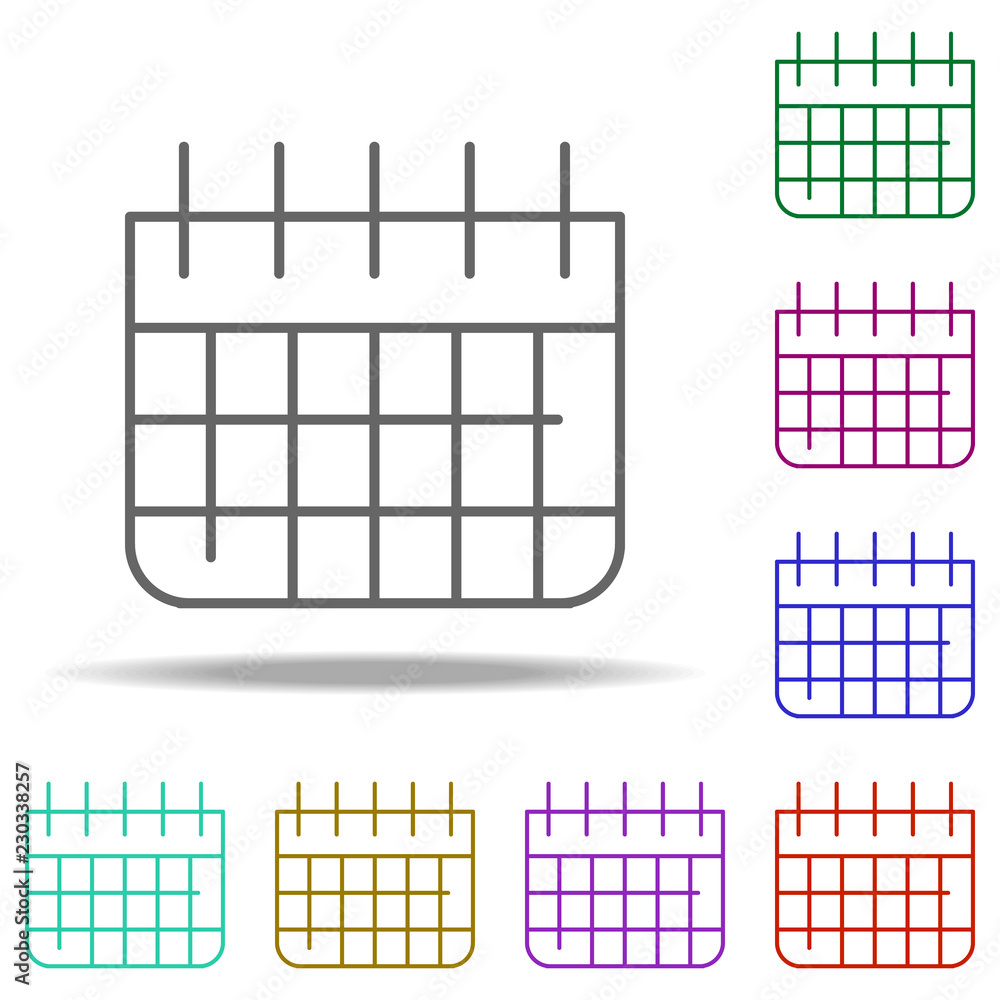 Poster calendar icon. elements of construction in multi color style icons. simple icon for websites, web de