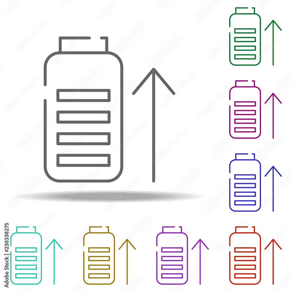Poster battery charge icon. elements of construction in multi color style icons. simple icon for websites, 