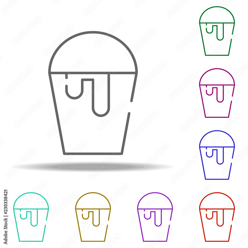 Poster bucket of paint icon. elements of construction in multi color style icons. simple icon for websites,