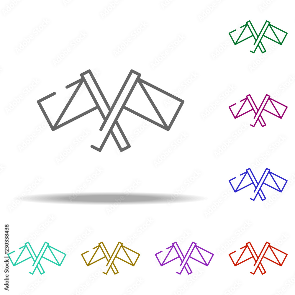 Aufkleber warning flags icon. elements of construction in multi color style icons. simple icon for websites, w