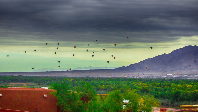 Landscape with Hot air balloons