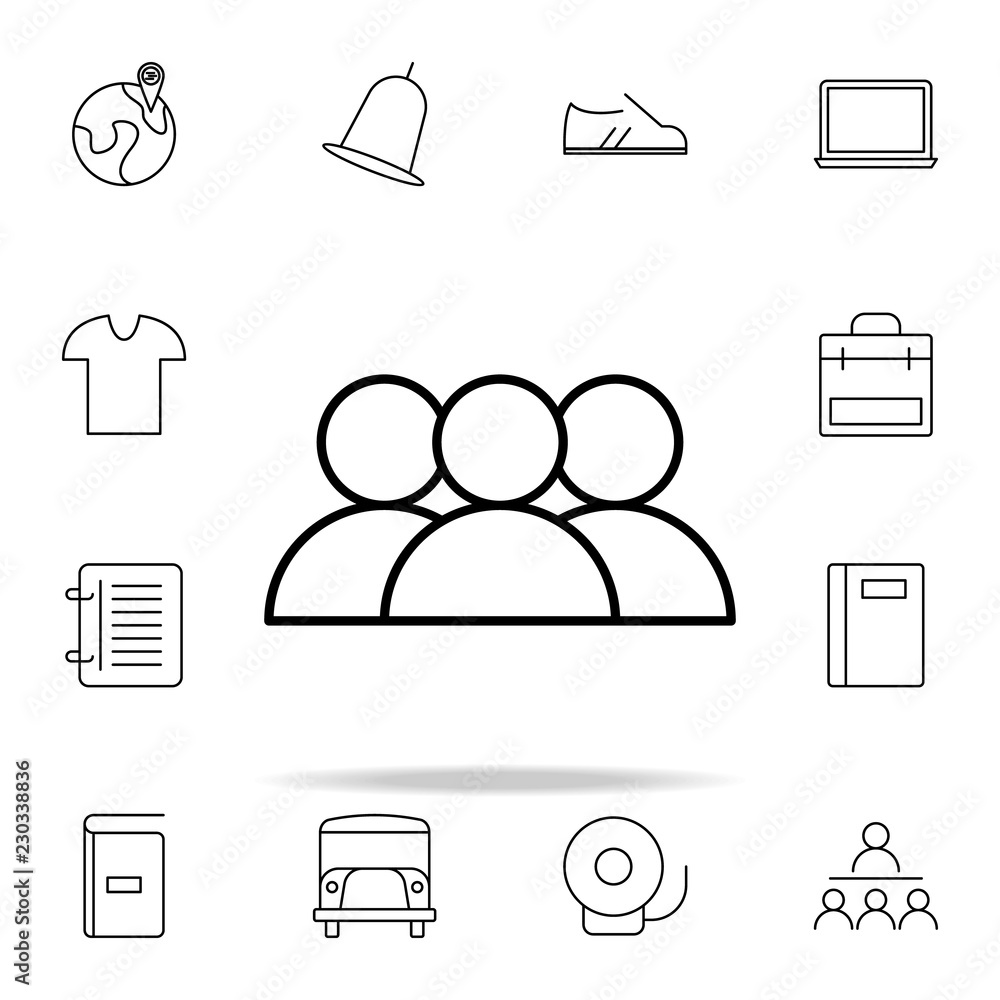 Aufkleber pupils class icon. school icons universal set for web and mobile