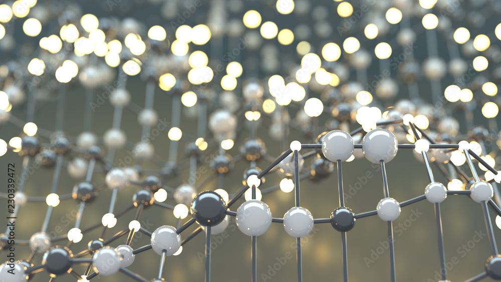 Poster mesh of nodes and connections 3d render