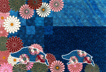 Fototapety  Japoński papier noworoczne tło karty