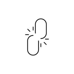 broken link icon. Element of simple web icon. Thin line icon for website design and development, app development. Premium icon