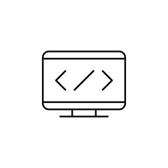 coding icon. Element of simple web icon. Thin line icon for website design and development, app development. Premium icon