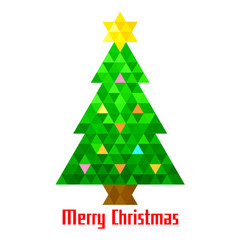 Fototapeta premium クリスマスツリー キュビズム ジオメトリック