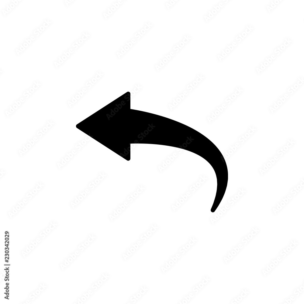 Poster arrow, back icon. one of simple collection icons for websites, web design, mobile app