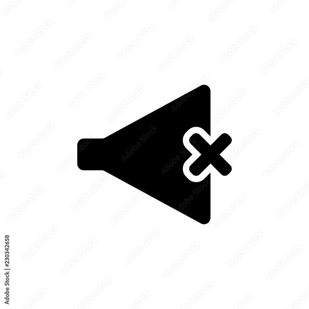 Aufkleber muted speaker icon. one of simple collection icons for websites, web design, mobile app
