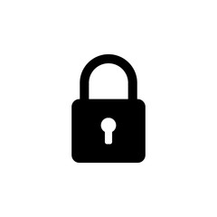 locked padlock icon. One of simple collection icons for websites, web design, mobile app