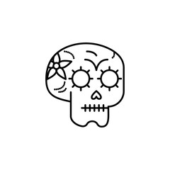 day of the dead, skull icon. Element of day the Dead in Mexico line icon. Thin line icon for website design and development, app development. Premium icon