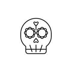 day of the dead, skull icon. Element of day the Dead in Mexico line icon. Thin line icon for website design and development, app development. Premium icon