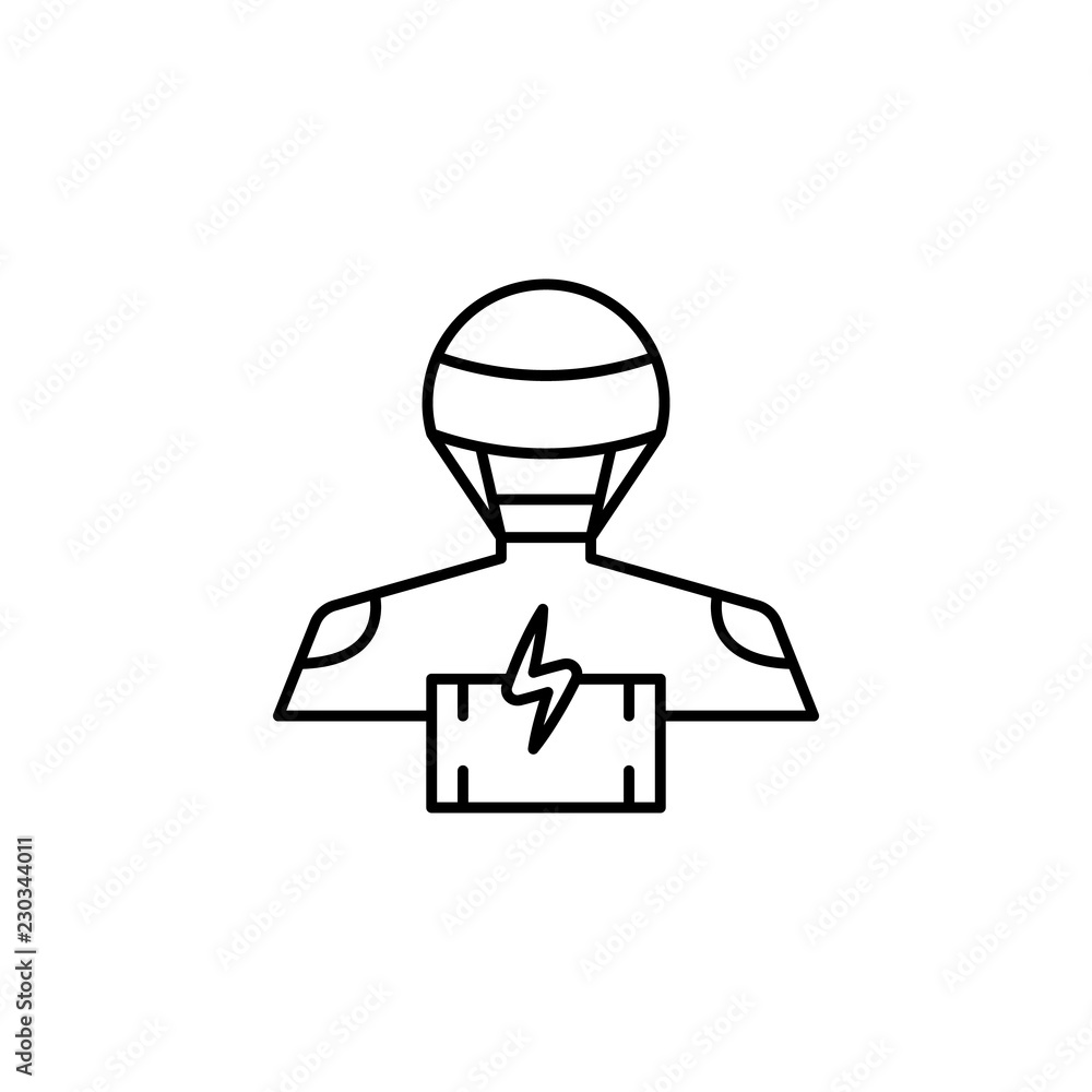 Aufkleber robot battery icon. element of robotics engineering for mobile concept and web apps icon. thin line 