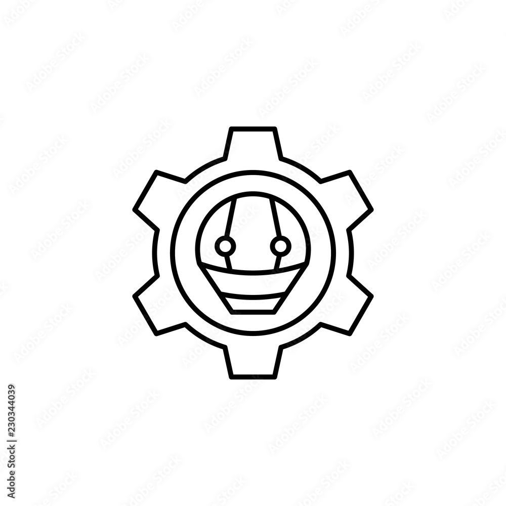 Aufkleber engineering gear icon. element of robotics engineering for mobile concept and web apps icon. thin li