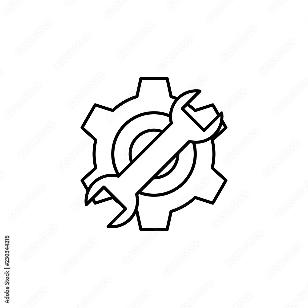 Aufkleber engineering sign icon. element of robotics engineering for mobile concept and web apps icon. thin li