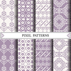 Thai pixel pattern for making fabric textile or web page background.