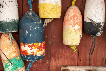 Close-up of Lobster Buoys