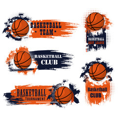 Fototapeta premium Basketball team club vector ball icons