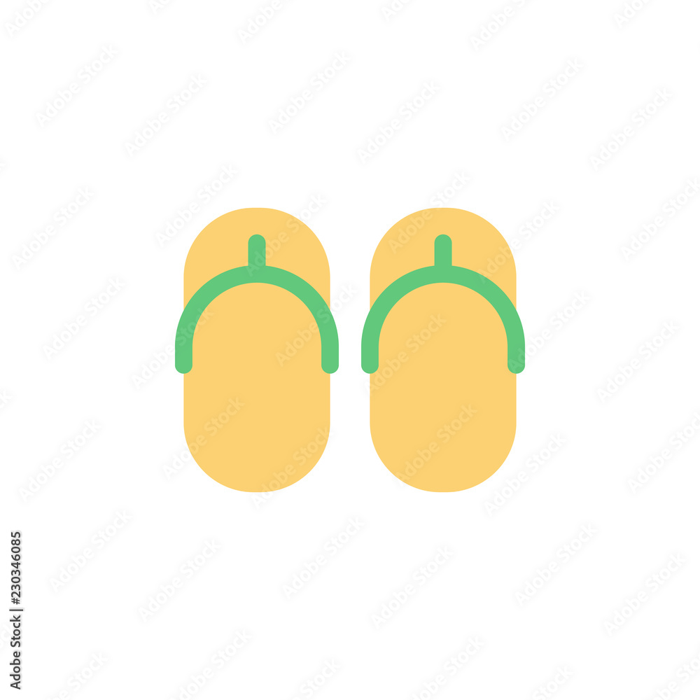 Poster flip flops color icon. element of color clothes icon for mobile concept and web apps. detailed flip 