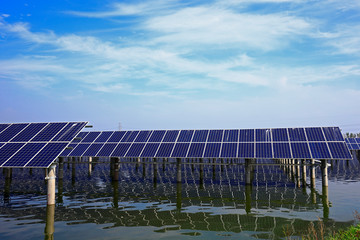 Solar panels on the water