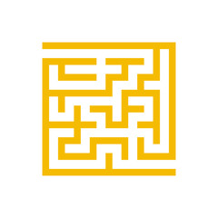 Abstract square maze. Game for kids. Puzzle for children. One entrance, one exit. Labyrinth conundrum. Flat vector illustration isolated on white background.