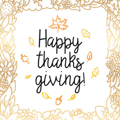 Happy Thanksgiving day typography.