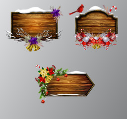 Vector wooden christmas board