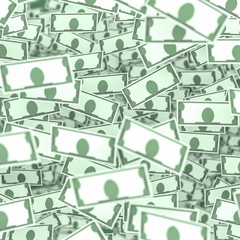 Dollar bills floating 3D illustration 