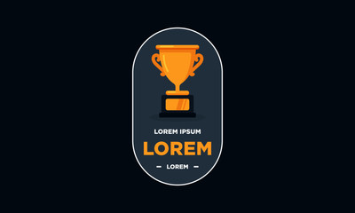 Badge Flat Style Design Simple Flat Trophy Vector Illustration 