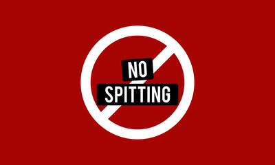 No Spitting Allowed Vector Signage Illustration