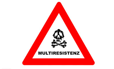 Multiresistenz Warnschild