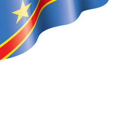 Democratic Republic of the Congo flag, vector illustration on a white background