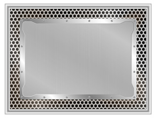 frame of metal on aluminium plate
