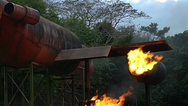 fire are buring the air plne and exploded once make more big flames.